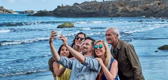 Tourists on Anaga Beach on the VIP Tour excursion