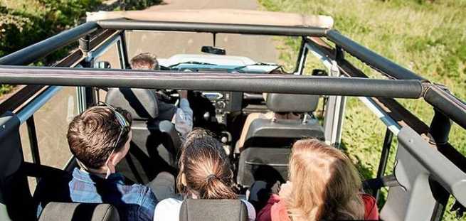 Famille en Jeep Safari en train de se promener à travers El Hierro en privé